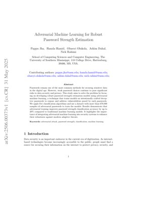 Обложка PDF-документа - Состязательное машинное обучение для надежной оценки надежности паролей
